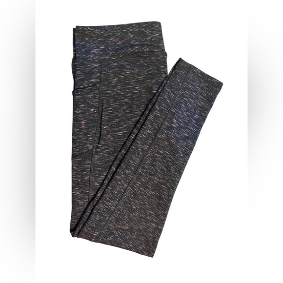 Kyodan Black & Purple Speckle Print Leggings – Size Large - Picture 1 of 4